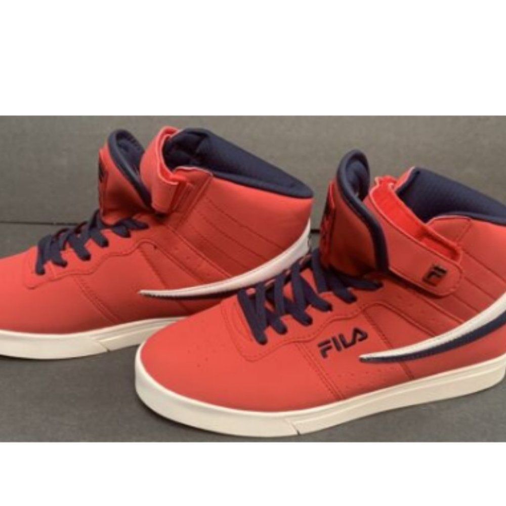 FILA Mens Vulc 13 Walking Shoes Red White 1CM00350-616 Lace Up Mid Top 9.5 M New
